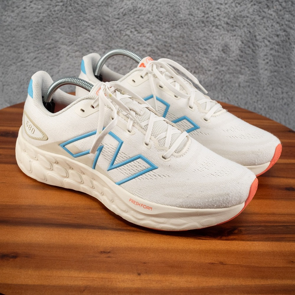 New Balance Fresh Foam 680 v8 Womens Running Shoes White Blue W680LH8 Size 11